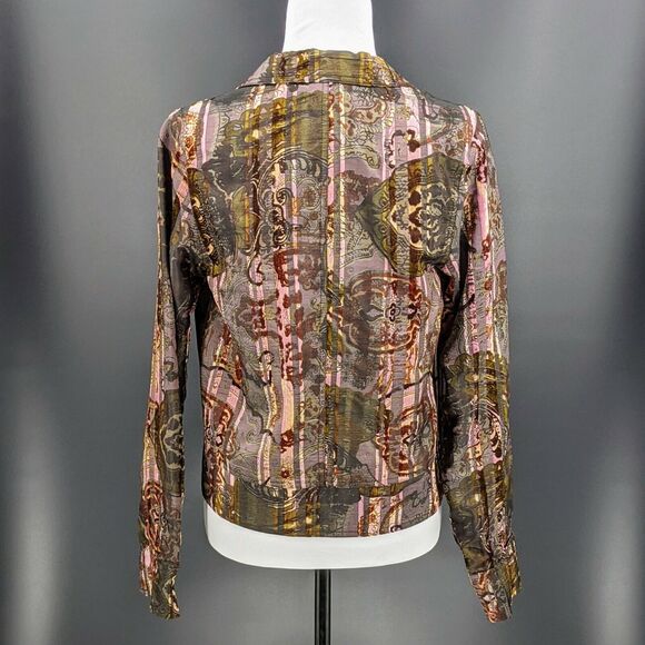 Acorn Blazer Women's XS Brown Open Front and Pink Fall Thanksgiving Natural - Picture 4 of 10